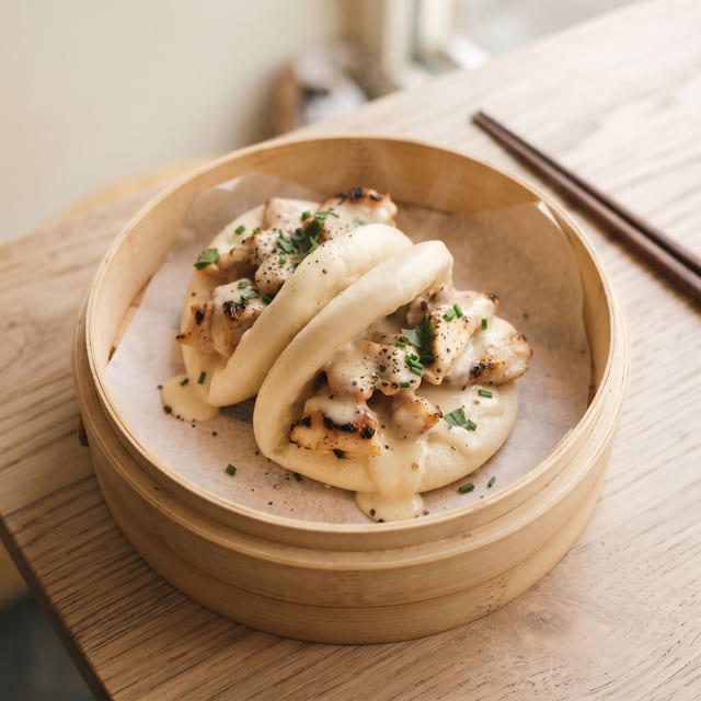 Creamy Grilled Chicken Bao.