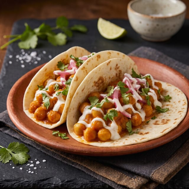 Spiced Chickpea Taco.