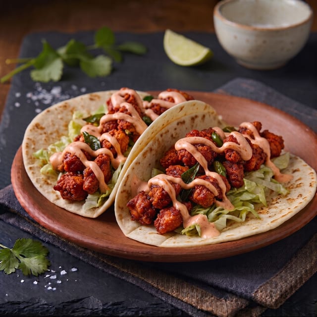 Indian Street Style Chicken Taco.
