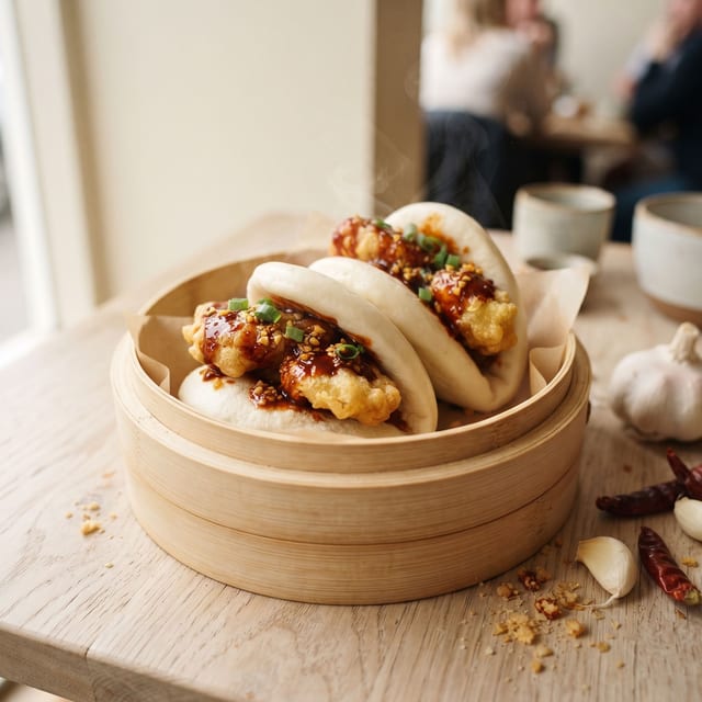 Chilli Garlic Egg Bao.