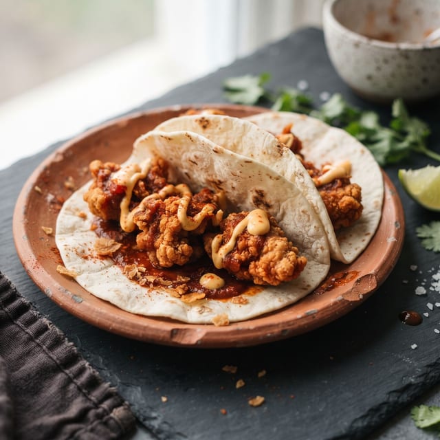 Fire Cracker Chicken Taco.