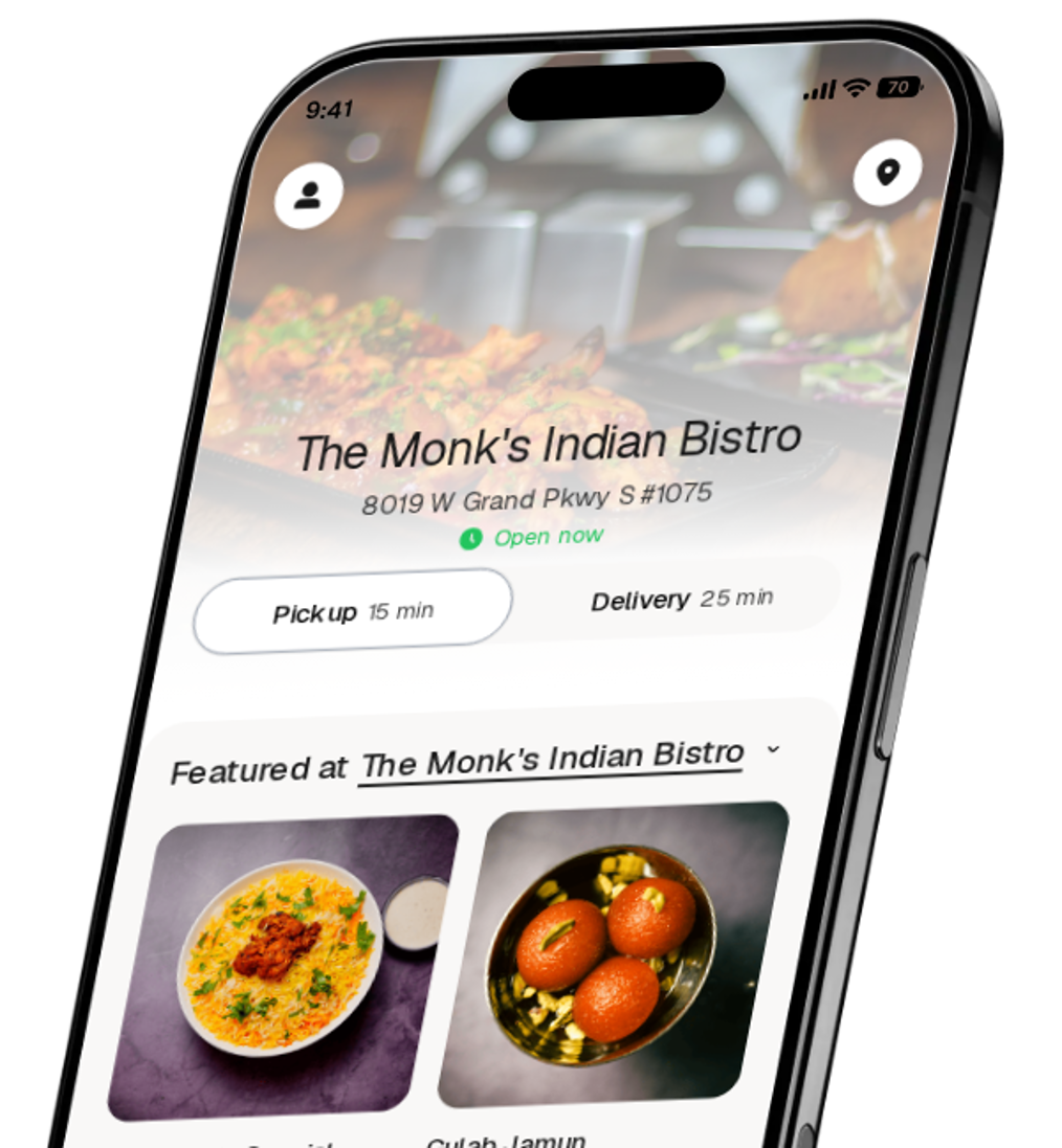 The Monk's Indian Bistro app preview