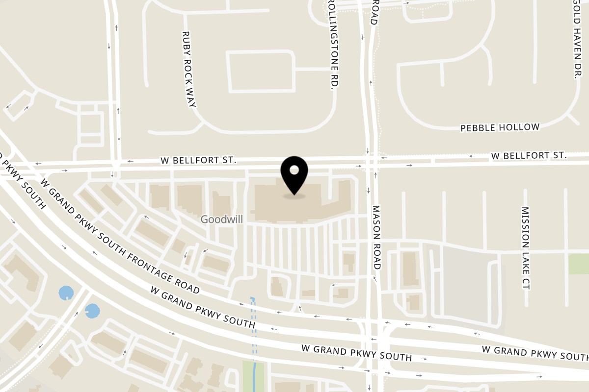 Map showing the location of The Monk's Indian Bistro on 8019 W Grand Pkwy S #1075 in Richmond